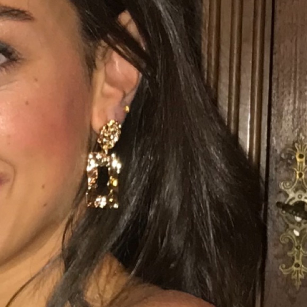 Gold Square Earrings